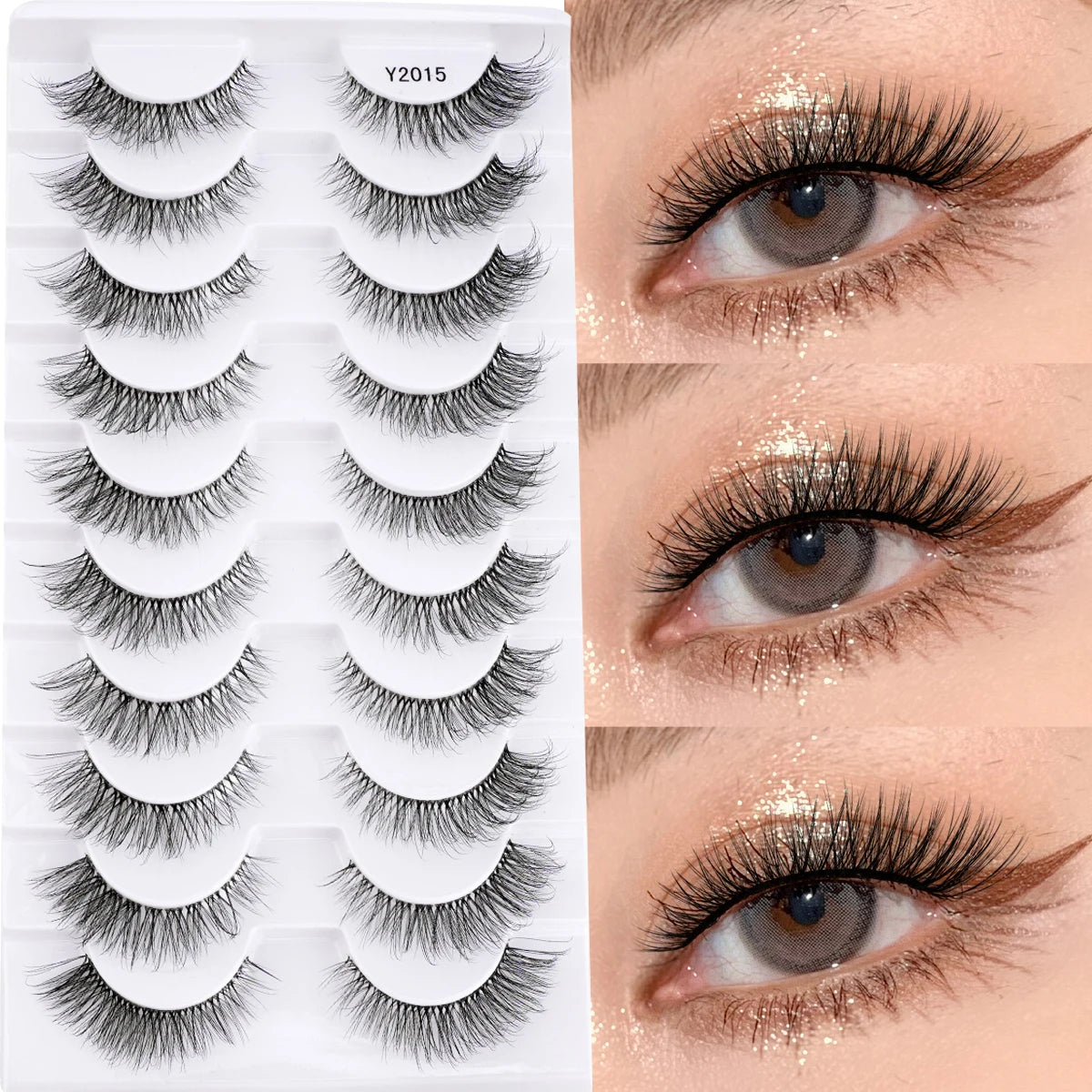 New Fox Half Eyelashes 3/10 Pairs 3D Mink Lashes Natural Eyelash Extension Cat Eye Eyelashes Makeup Tools faux Cils maquiagem - Blinksy